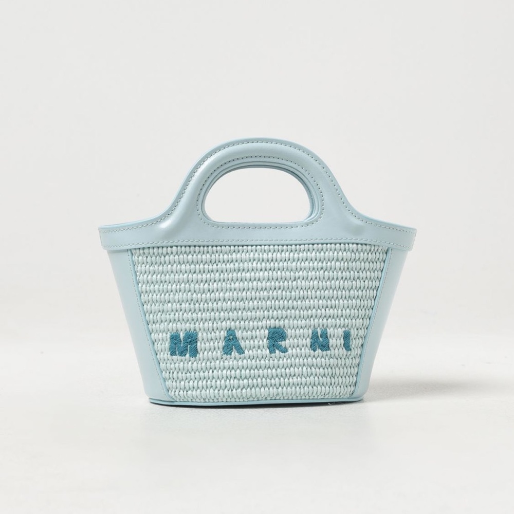 Marni Sky Blue Woven Shoulder Bag